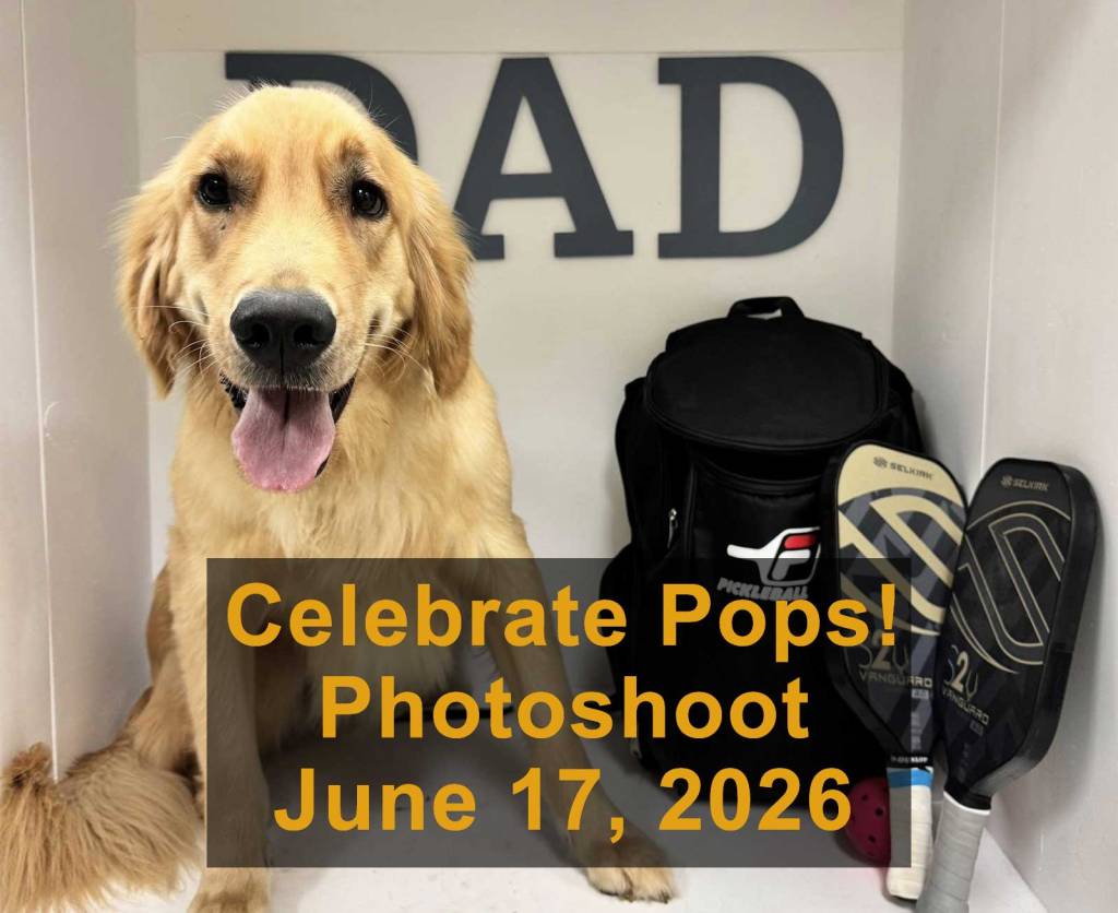 "Celebrate Pops!" Photoshoot is June 17, 2026 at Beverly's Pet Resort